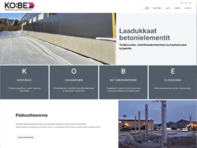 Webbsida med stark SEO för betonelement i Karleby